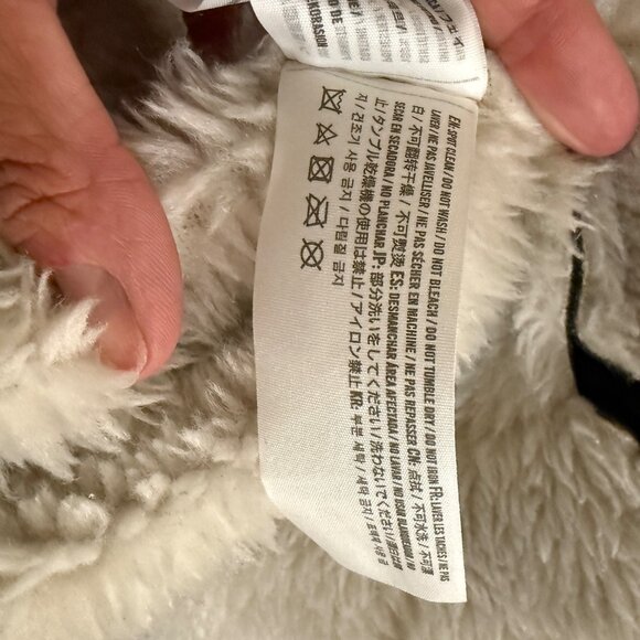 Abercrombie & Fitch Womens Black Vegan Leather Sherpa-Lined Aviator Jacket Size - Picture 7 of 7